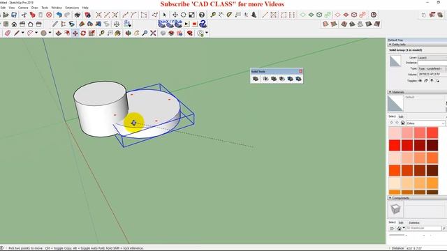 Sketchup Subtract tool (cut object ) смотреть онлайн