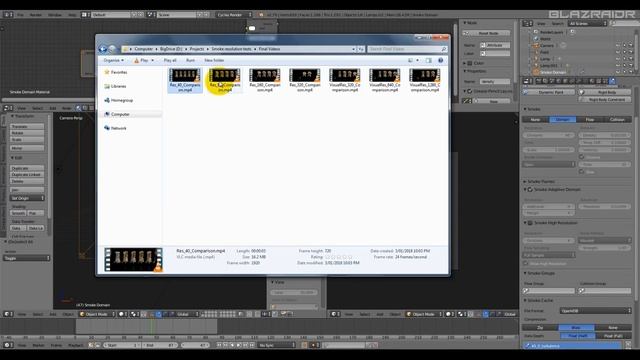 Smoke Resolution Comparison with Blender смотреть онлайн