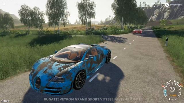 Farming Simulator 2019 mods Bugatti Veyron Grand Sport Vitesse смотреть онлайн