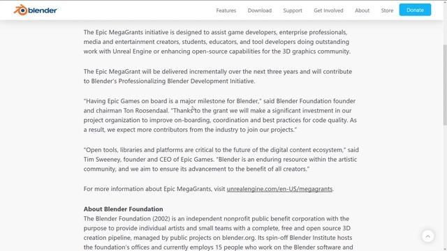 Epic 1.2M Grant to Blender Foundation смотреть онлайн