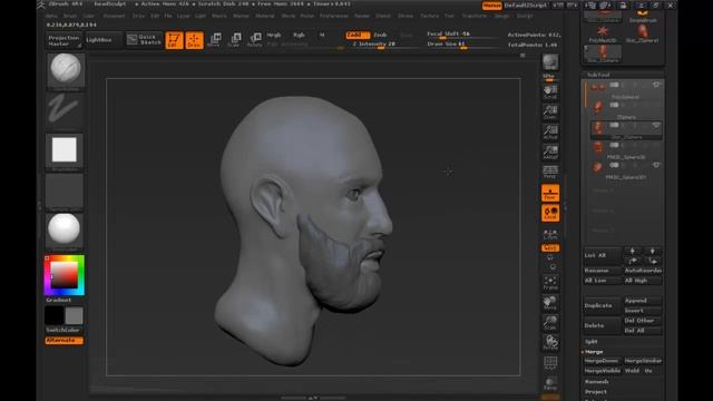 Medieval Head Sculpt - zBrush смотреть онлайн