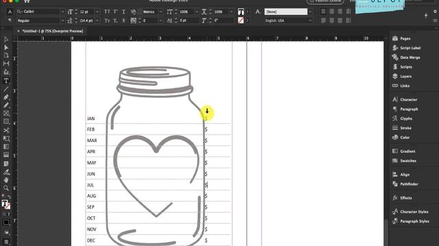 CREATE WITH ME | SAVINGS GOAL TRACKER LAYOUT | ADOBE INDESIGN TUTORIAL смотреть онлайн