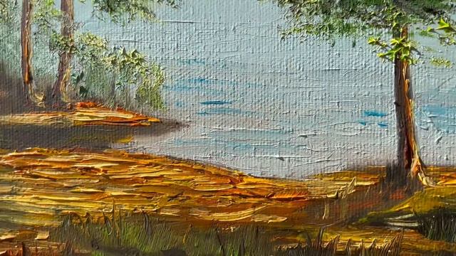 Trees Painting Landscape Original Art 30x40 cm/ 12 by 16 inch смотреть онлайн