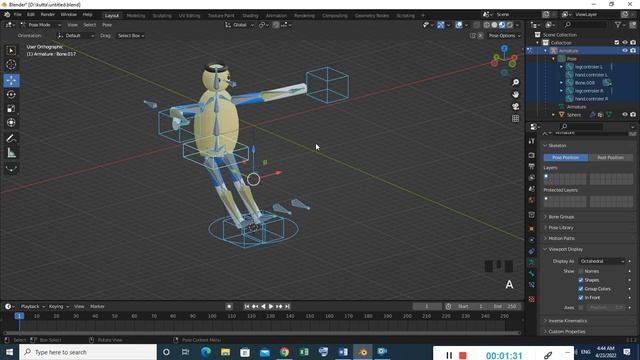 How to restore bone position in Blender.How to restore armature position in Blender.Armature restor смотреть онлайн