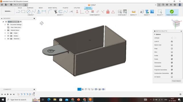 Fusion 360 sheet metal tutorial : Sketch Bending and Mirroring in Fusion 360 смотреть онлайн