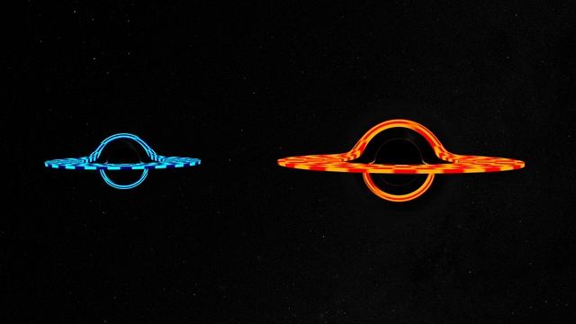 Two supermassive black holes animated in Blender. смотреть онлайн
