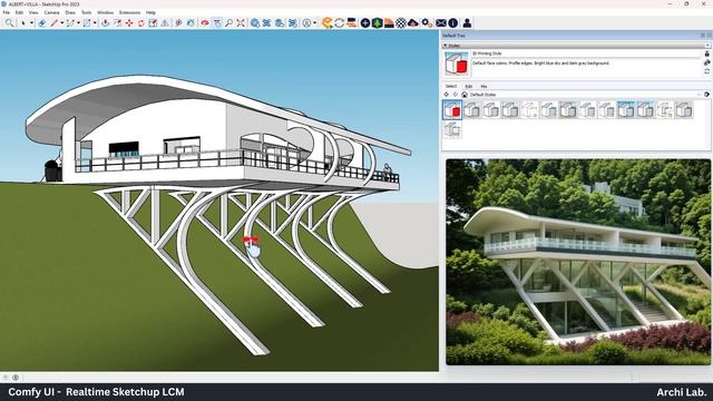 Realtime Sketchup AI Generation Using Comfy UI : Ai For Architecture #aiarchitecture