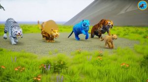 10 Zombie Bull Cow Elephant Gorilla vs 10 Giant Tiger Wolf T-rex Fight Cow Buffalo Saved By Mammoth