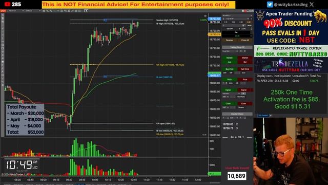 **LIVE** DAY TRADING - TRADING FUNDED APEX ACCOUNT - 90% OFF - 1 DAY PASS - CODE NBT смотреть онлайн