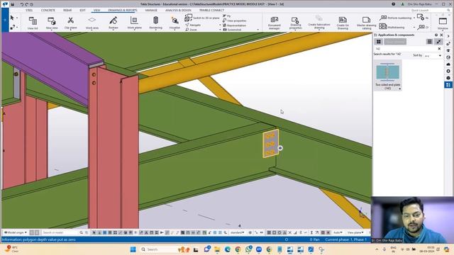 Two Sided End Plate 142 || Beam To Beam Connection In Tekla Structures || Steel Detailing In Hindi смотреть онлайн