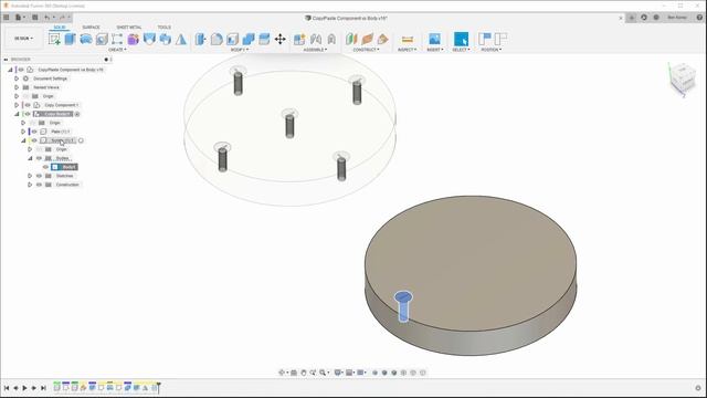 Fusion 360: Copy/Paste Component vs Body (2020 tutorial) смотреть онлайн