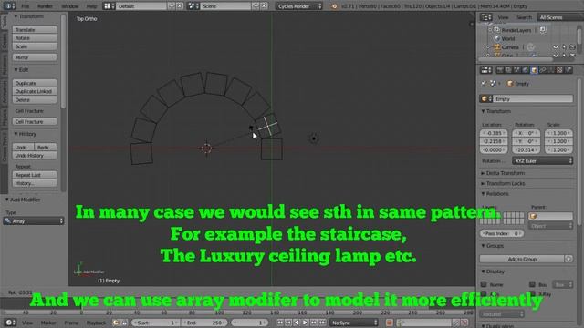 3 minutes blender tutorial for absolute beginner - Part 19 Array with empty смотреть онлайн