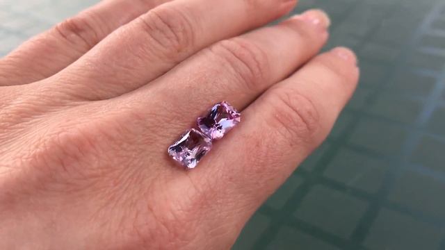 Pink sapphires 3.13 and 3.10 carats under shade of sunlight смотреть онлайн