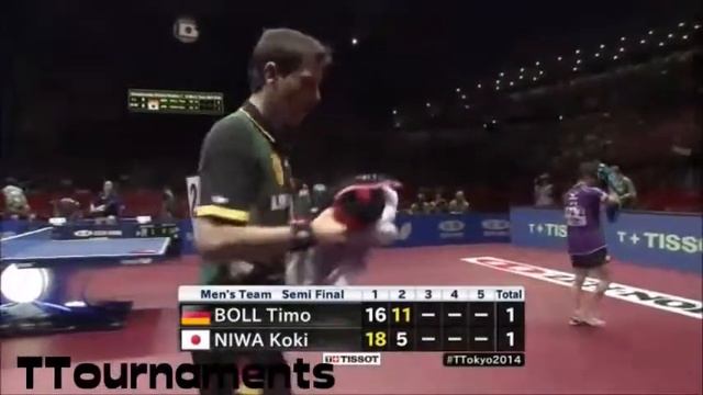 Timo Boll Vs Koki Niwa: WTTTC 2014: 1/2 Final смотреть онлайн