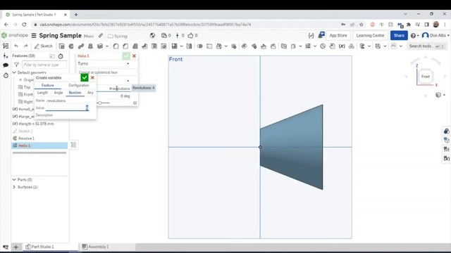 Onshape True Flat Spiral Spring смотреть онлайн