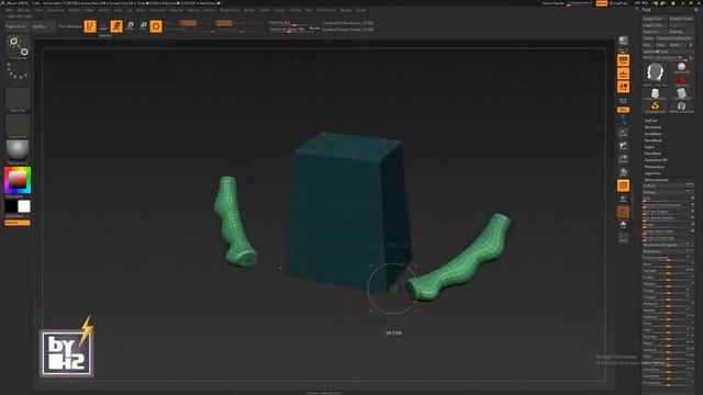 ZBRUSH. Seleccionar las partes o subtools. Select the parts or subtools. смотреть онлайн