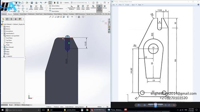 Solidworks Exercises || Exercise No. 170 || Eng Hesham Ahmed смотреть онлайн
