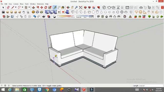 How to create sofa and center table in sketchup 2018 by Interior Designing смотреть онлайн
