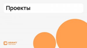 Обзор раздела «проекты»