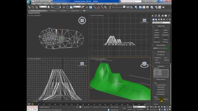 Videotutorial Autodesk 3dsmax - #27 Compund object - Terrain смотреть онлайн
