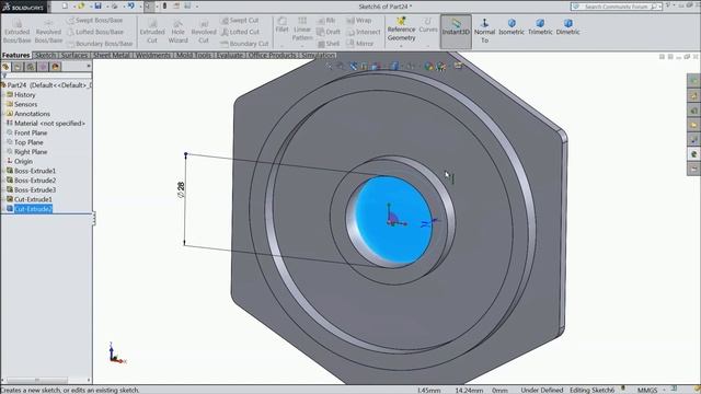 Six Cylinder Radial Engine in Solidworks 21.Crankcase Cover смотреть онлайн