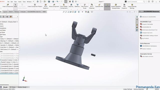 Assembly of Swivel Bearing in SolidWorks смотреть онлайн