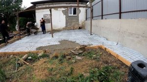 бетонирование площадки под брусчатку