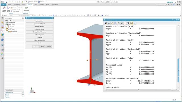 Section Properties in NX - Illustration - NOT EXPLAINED, NO SOUND смотреть онлайн