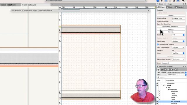 Vectorworks Architect - Classes or Materials on Wall Styles смотреть онлайн