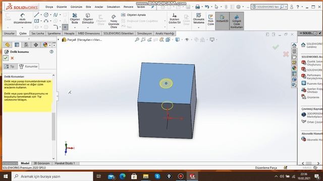 solidworks delik sihirbazı diş açma cıvata çizimi смотреть онлайн