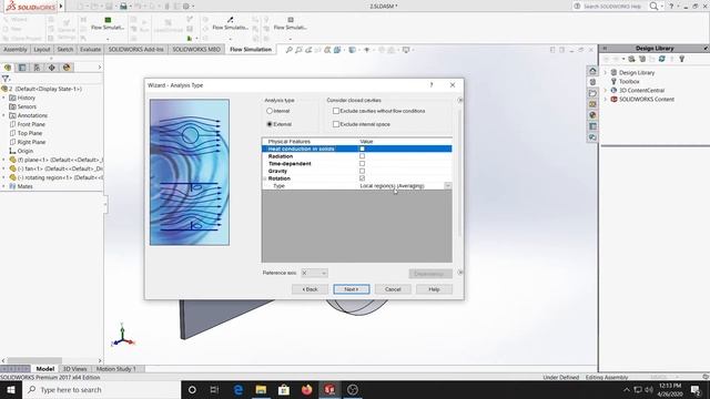 SOLIDWORKS FLUID FLOW SIMULATION WITH ROTATING REGION. смотреть онлайн