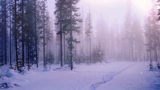 1 час релакс видео в 4К: Заснеженный лес, природа, музыка пианино | видео для медитации смотреть онлайн