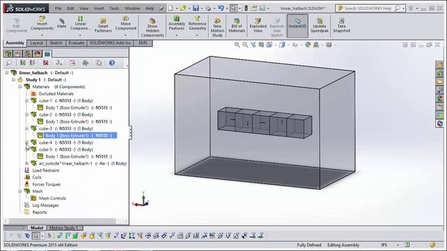 Halbach array simulation in EMS for SOLIDWORKS смотреть онлайн