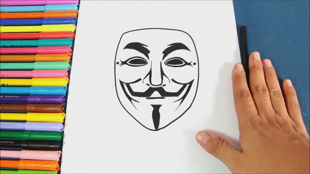 Как нарисовать маску АНОНИМУСА (маска Гая Фокса) смотреть онлайн