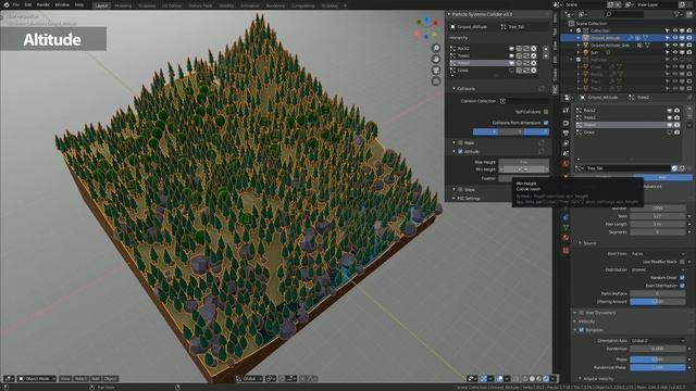 Particle Systems Collider - Blender 2.8+ Addon - Mask, Altitude, Slope features смотреть онлайн