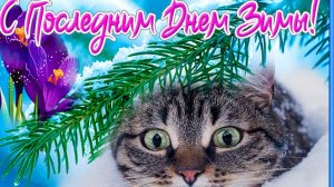 Последний день зимы. Красивая открытка поздравление.