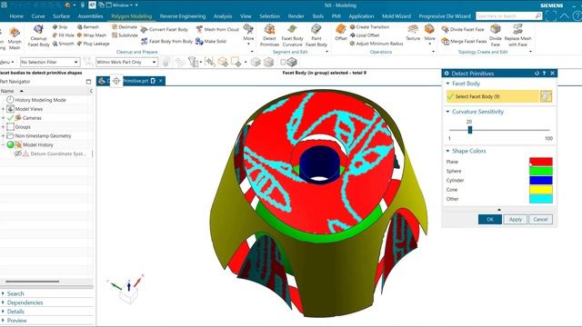 Polygon Modeling(Detect Primitive) | How to use Detect Primitive in NX | Siemens NX | смотреть онлайн