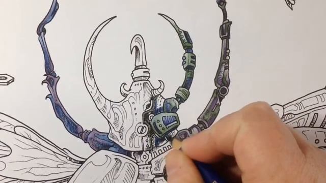 Coloring with derwent inktense pencils and tombow blender - imagimorphia - colored by Julie Bouve смотреть онлайн