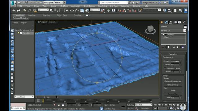 Using displace modifier for embosing and engraving in Autodesk 3ds max смотреть онлайн