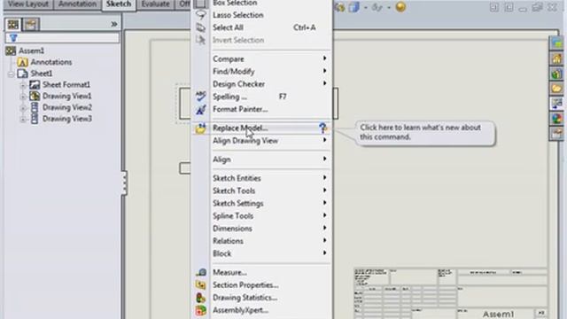 SolidWorks 2014 Tutorials - Replace Model смотреть онлайн