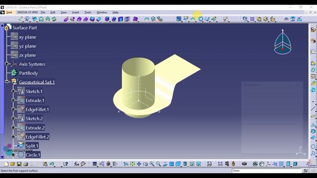 Surface Part | Assignment No 1 | Generative Shape Design | CATIA V5 смотреть онлайн