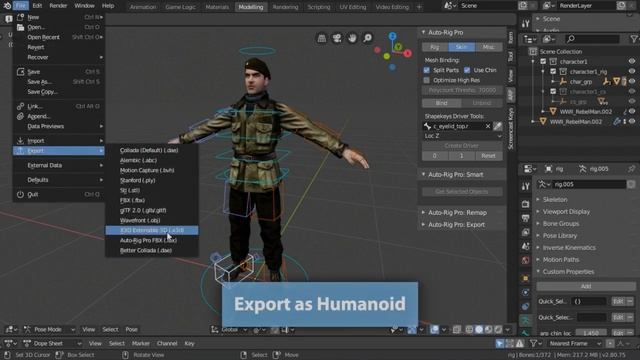 Auto-Rig Pro: Export as Mannequin for Unreal [v3.42, Blender 2.8] смотреть онлайн