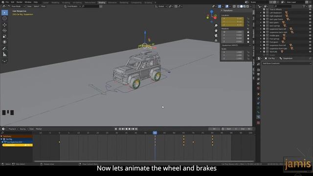 Blender 2.83B -Ep 4 How to animate Brakes & Suspension on RIGACAR - FREE Addon смотреть онлайн