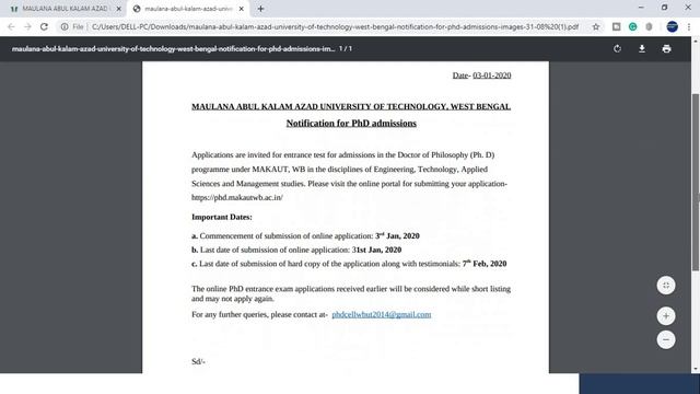 Maulana Abul Kalam Azad University of Technology Phd Notification смотреть онлайн