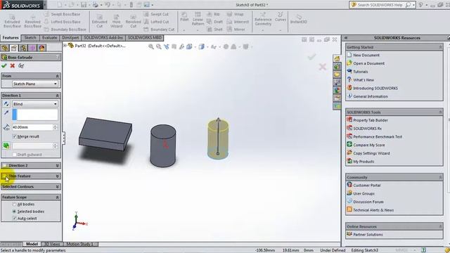 24 SolidWorks 2015 Tutorial 24 Extrude, all about it смотреть онлайн