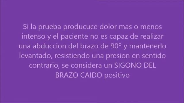 PRUEBA DEL MUSCULO SUPRAESPINOSO SEGUN JOBE