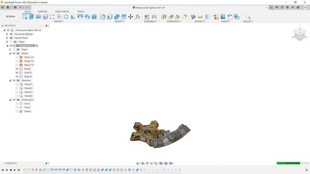 Honeycomb Sphere workflow thanks to Fusion 360 School Channel смотреть онлайн