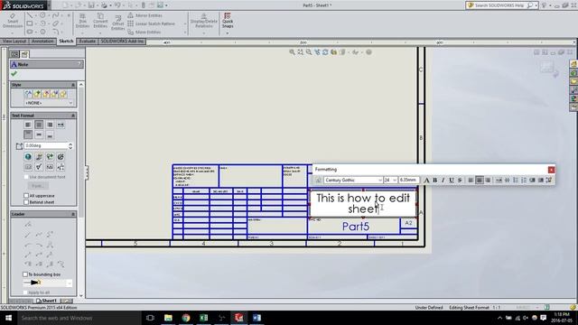 Edit sheet title - solidworks 2015 - video 63 смотреть онлайн