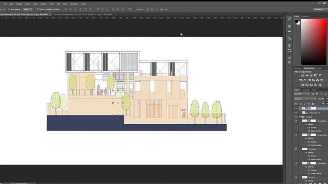 Architecture Conceptual Building Elevation Drawing With Sketchup & Photoshop (watch in HD) смотреть онлайн