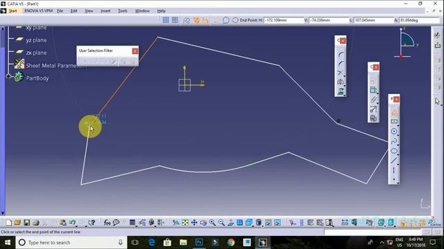 CATIA V5 Sheet Metal Design Wall Option |Tutorial -01|